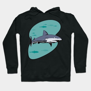 Grey Reef Shark Side View Retro Hoodie